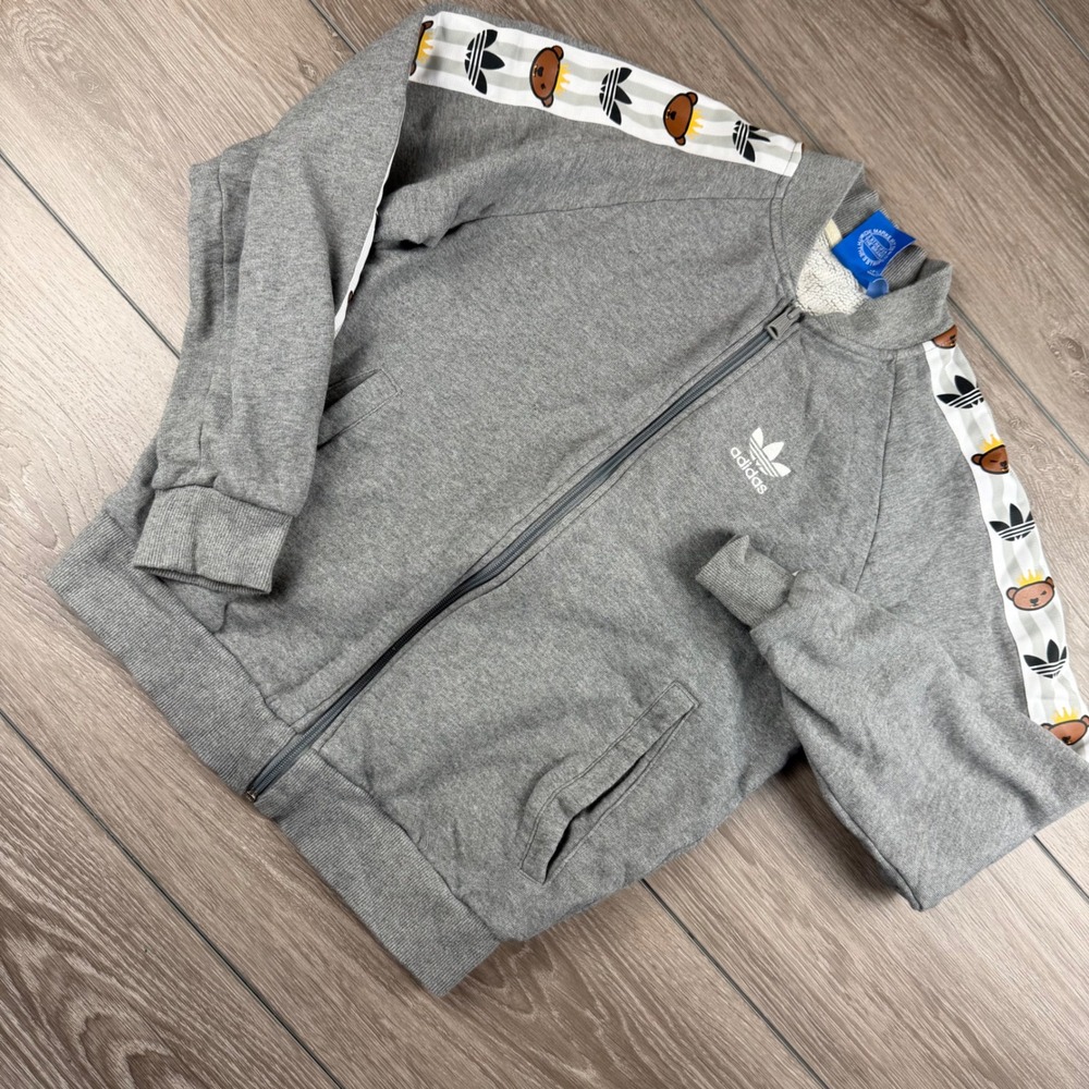 Adidas Unisex Track Jacket Nigo Crown Bear Graphic Grey XS